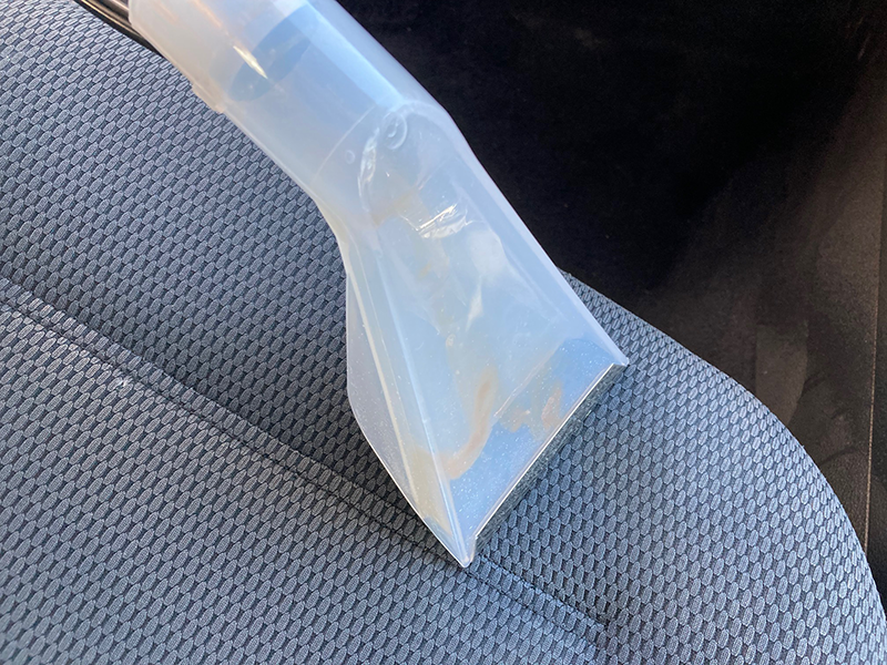 Henry Wash cleaning results on a car seat