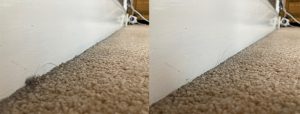 Before and after using the hetty vacuum crevice tool