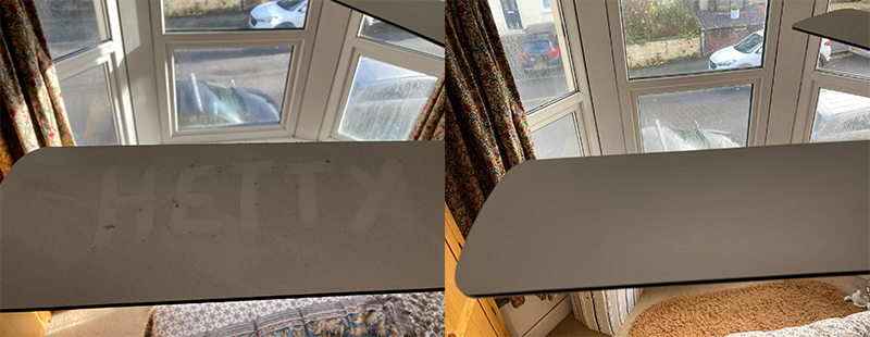 Hetty vacuum dusting brush before and after